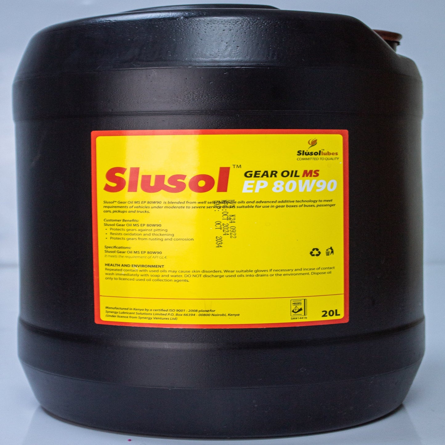 SLUSOL GEAR OIL MS SAE 80W90.